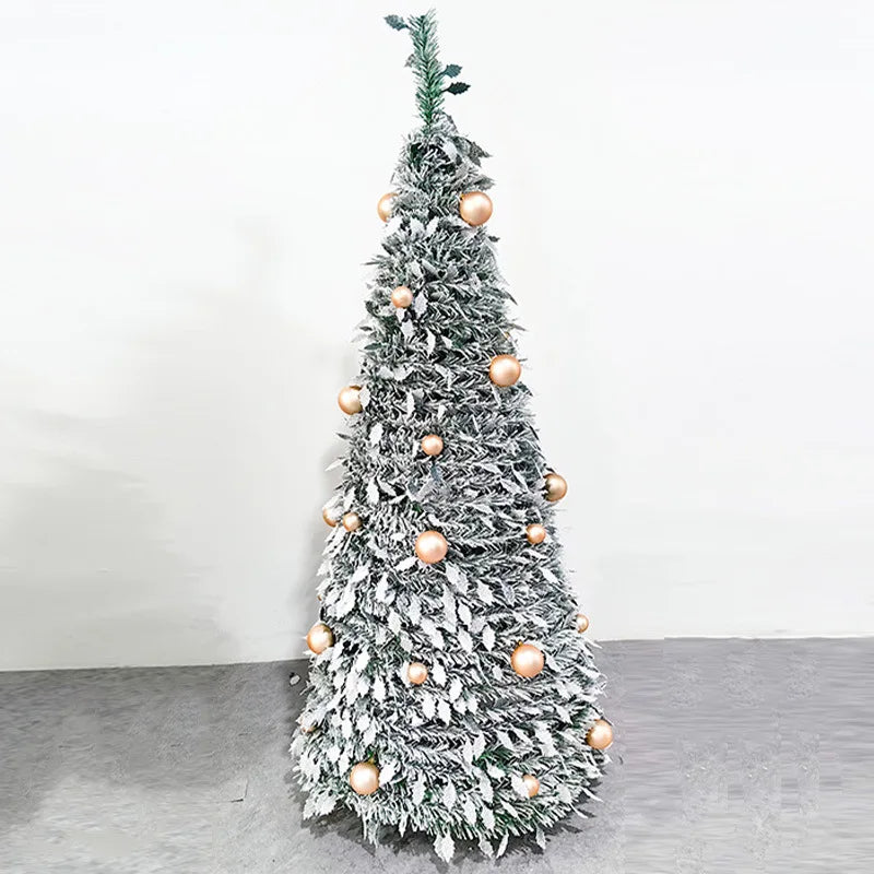 Nova árvore de natal retrátil reunindo pagode nevando árvore de natal decoração do feriado fontes de festa navidad xysds