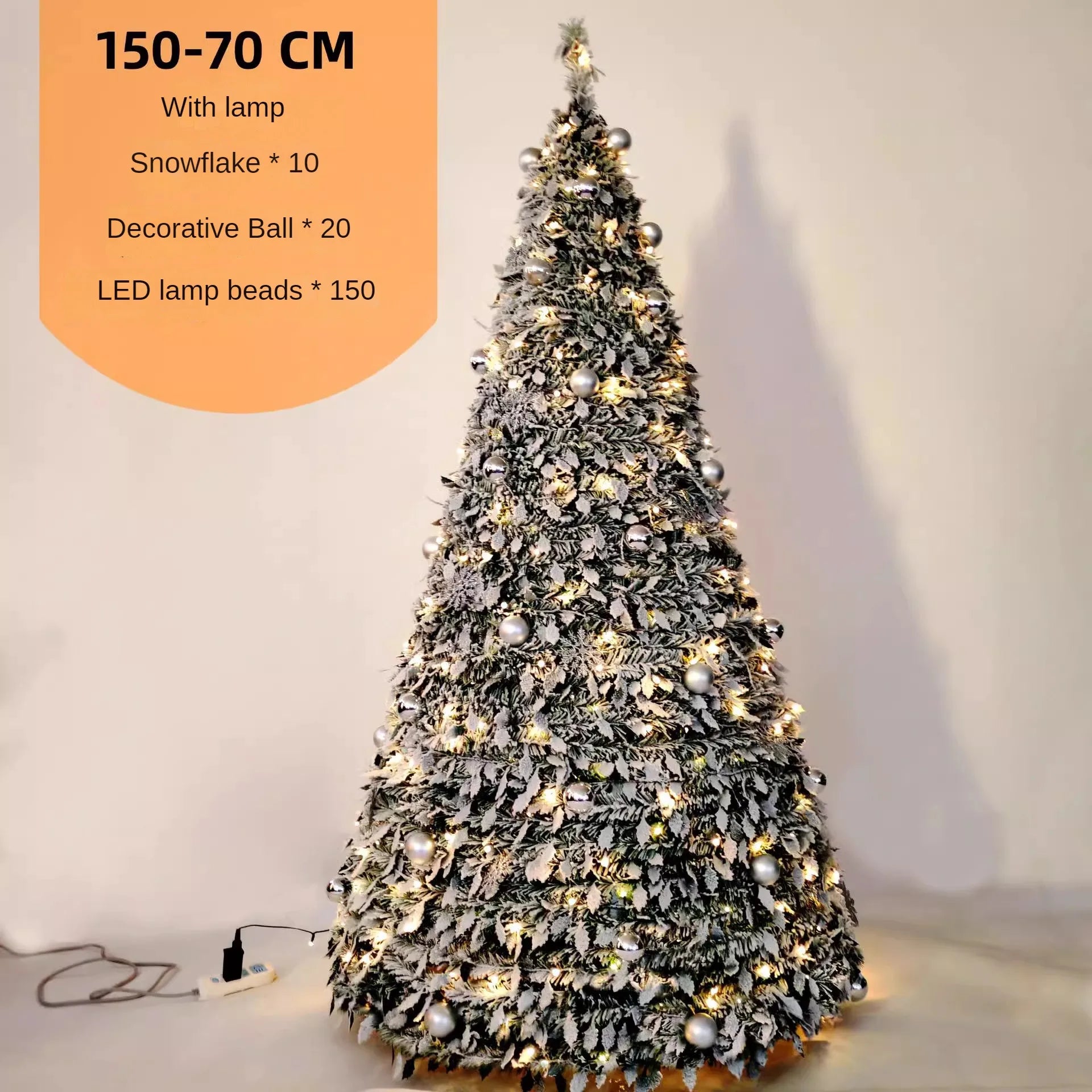 Árvore de Natal Retrátil Dobrável – Montagem Fácil, Decoração Premium